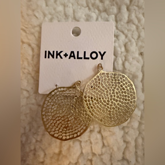 Ink+Alloy Gold Dangle Earrings - Picture 2 of 5